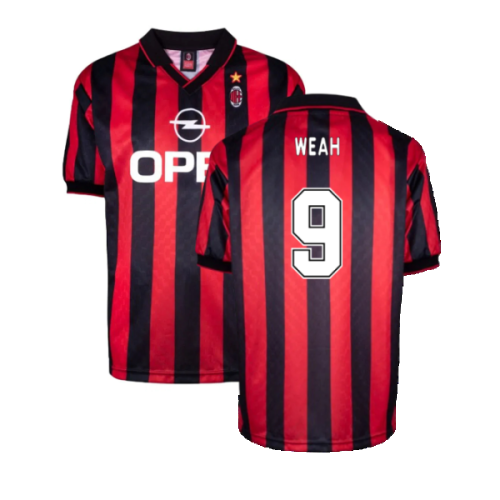 AC Milan 1996-97 Retro Home Shirt (M) (Weah 9) (Excellent)