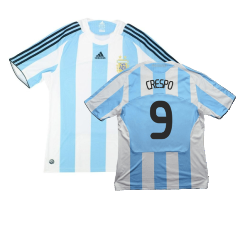 Argentina 2008-09 Home Shirt (L) (Good) (Crespo 9)