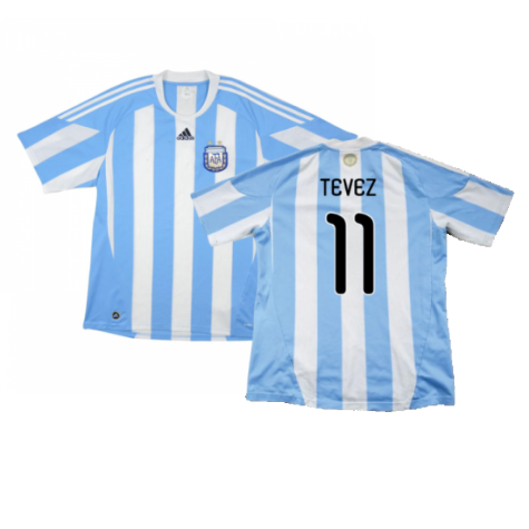 Argentina 2010-11 Home Shirt (Excellent) (Tevez 11)