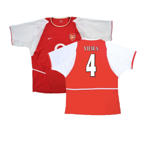 Arsenal 2002-04 Home Shirt (XXL) (Very Good) (Vieira 4)