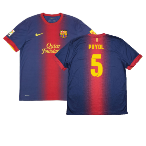 Barcelona 2012-13 Home Shirt (XL) (Excellent) (Puyol 5)