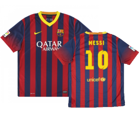 Barcelona 2013-14 Home Shirt (XL) (Good) (Messi 10)