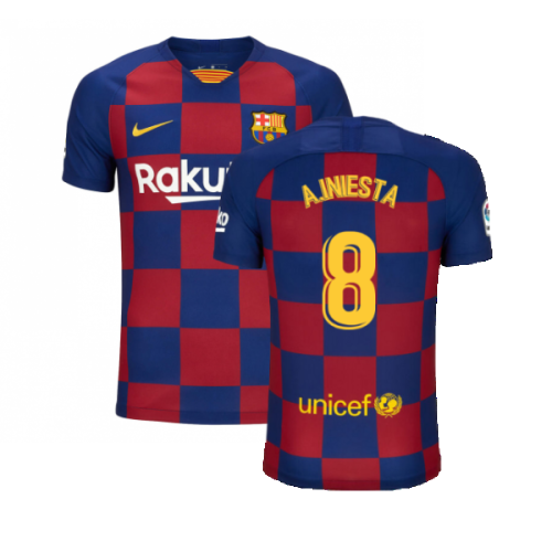 Barcelona 2019-20 Home Shirt (S) (BNWT) (A.INIESTA 8)
