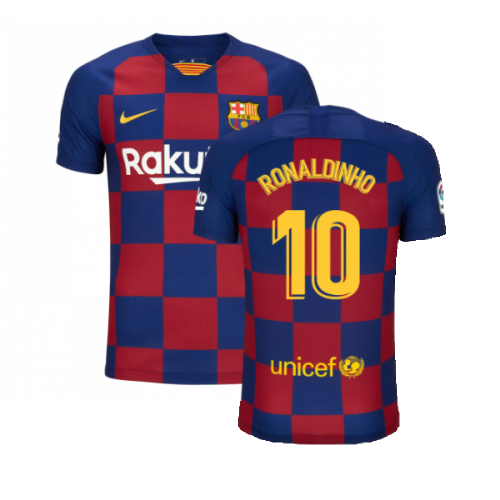 Barcelona 2019-20 Home Shirt (S) (BNWT) (RONALDINHO 10)