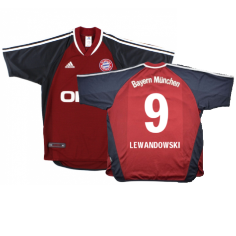 Bayern Munich 2001-02 Home Shirt (S) (Good) (Lewandowski 9)