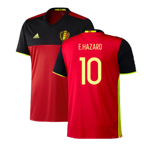 2016-2017 Belgium Home Adidas Football Shirt (xl) (Good) (E.Hazard 10)