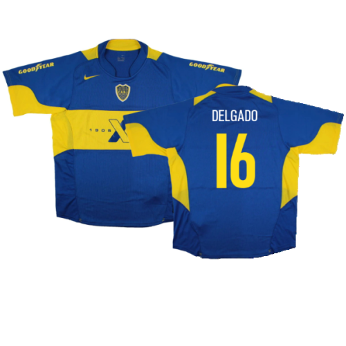 Boca Juniors 2005-06 Home Shirt (L) (Excellent) (Delgado 16)