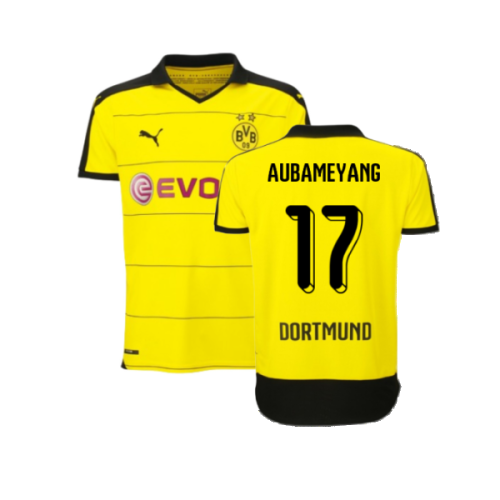 Borussia Dortmund 2015-16 Home Shirt ((Excellent) XL) (Aubameyang 17)