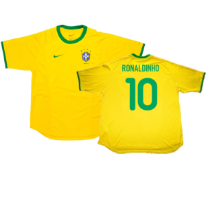 Brazil 2000-02 Home Shirt (L) (Excellent) (Ronaldinho 10)