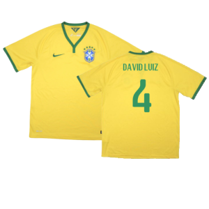 Brazil 2014-15 Home Shirt (Excellent) (David Luiz 4)