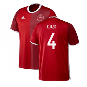 Denmark 2016-17 Home Shirt (S) (Mint) (Kjaer 4)