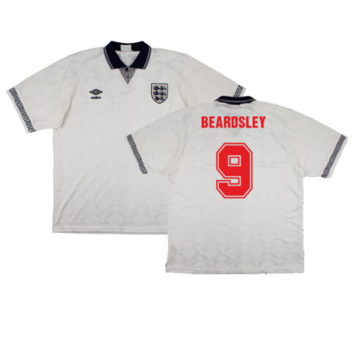England 1990-92 Home Shirt (XL) (Good) (Beardsley 9)