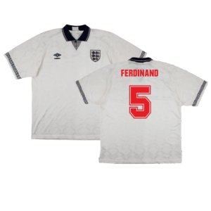 England 1990-92 Home Shirt (XL) (Excellent) (Ferdinand 5)