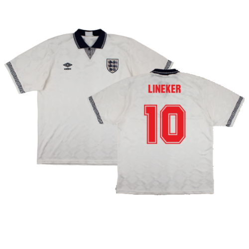 England 1990-92 Home Shirt (L) (Very Good) (Lineker 10)