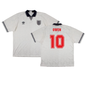 England 1990-92 Home Shirt (M) (Excellent) (Owen 10)