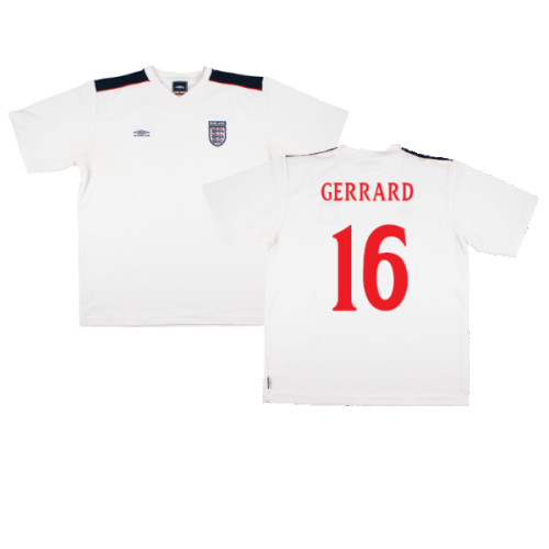 England 1999-2001 Umbro Training Shirt (L) (Gerrard 16) (Excellent)