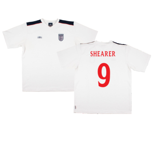 England 1999-2001 Umbro Training Shirt (L) (Shearer 9) (Excellent)