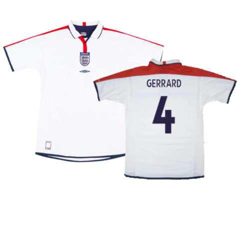 England 2003-05 Home Shirt (XL) (Mint) (Gerrard 4)