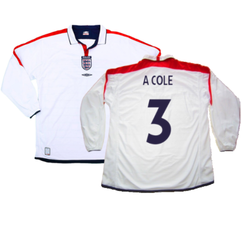 England 2003-05 Home L/S Shirt (M) (Excellent) (A Cole 3)