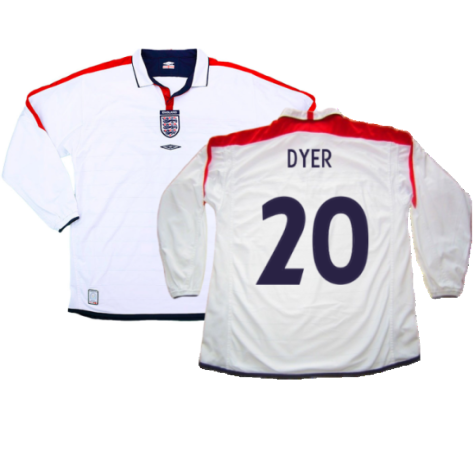 England 2003-05 Home L/S Shirt (M) (Excellent) (Dyer 20)