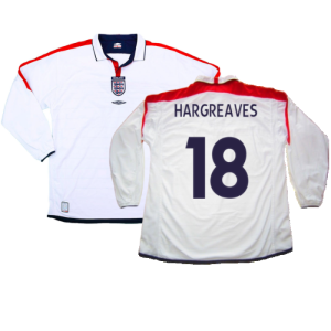 England 2003-05 Home L/S Shirt (M) (Excellent) (Hargreaves 18)