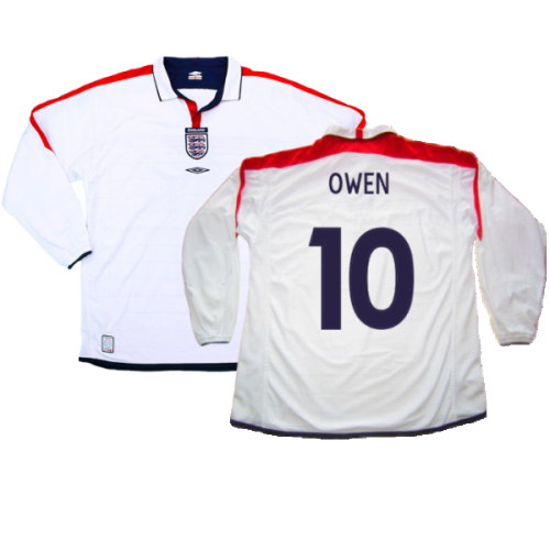 England 2003-05 Home L/S Shirt (M) (Excellent) (Owen 10)