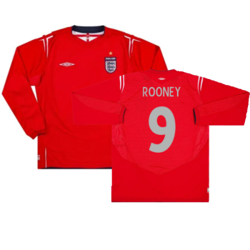 England 2004-06 Away L/S Shirt (XXL) (Excellent) (Rooney 9)