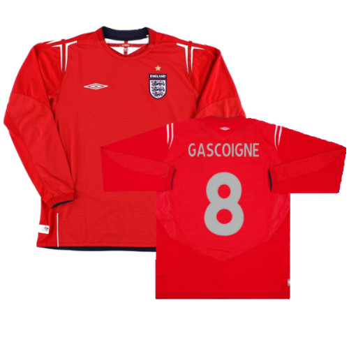 England 2004-2006 Away L/S Shirt (M) (Excellent) (Gascoigne 8)