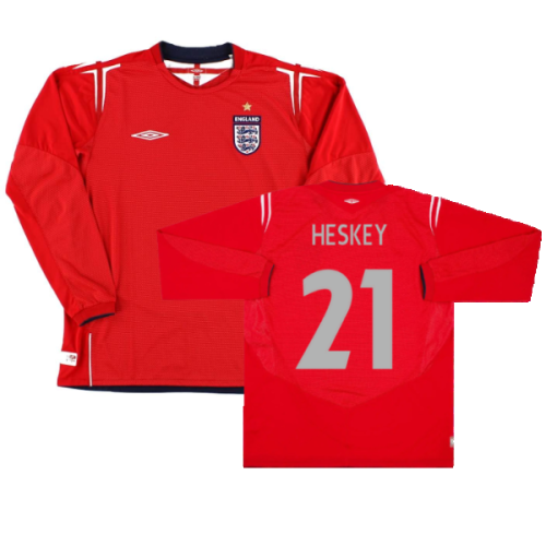 England 2004-2006 Away L/S Shirt (M) (Excellent) (Heskey 21)