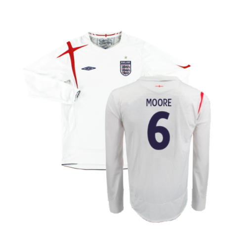 England 2005-07 Home Long Sleeve Shirt (XL) (Very Good) (MOORE 6)