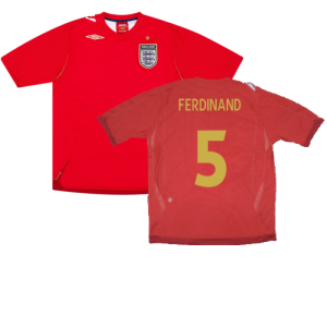 England 2006-08 Away Shirt (XL Boys) (Excellent) (FERDINAND 5)