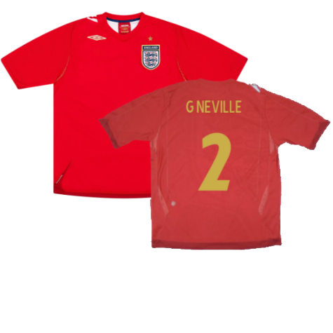 England 2006-08 Away Shirt (XXL) (Very Good) (G NEVILLE 2)