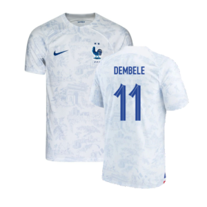 France 2022-23 Away Shirt (Mbappe #10) (Womens M) (Good) (DEMBELE 11) France 2022-23 Away Shirt (Mbappe #10) (Womens M) (Good) (DEMBELE 11)