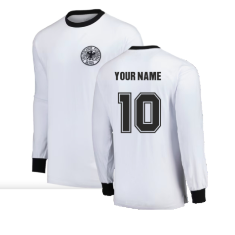 Germany 1974 Longe Sleeve Retro Jersey (XL) (Your Name 10) (Good)