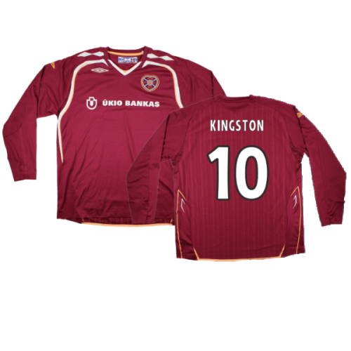 Hearts 2007-08 Long Sleeve Home Shirt (XXL) (Excellent) (Kingston 10)