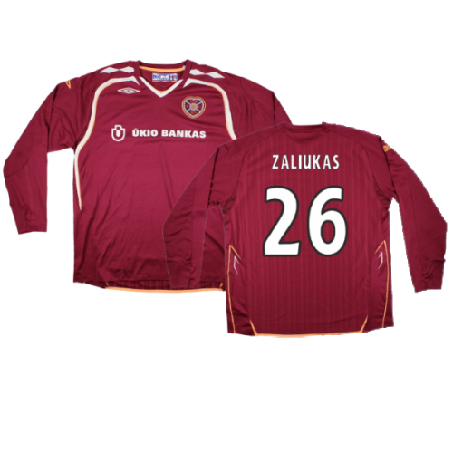 Hearts 2007-08 Long Sleeve Home Shirt (XXL) (Excellent) (Zaliukas 26)