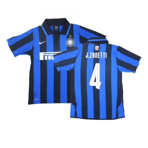 Inter Milan 2007-08 Home Shirt (Centenary) (Mint) (J.Zanetti 4)