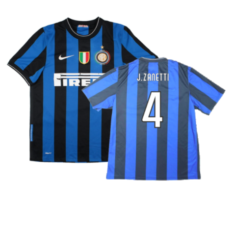 Inter Milan 2009-10 Home Shirt (S) (Very Good) (J.Zanetti 4)