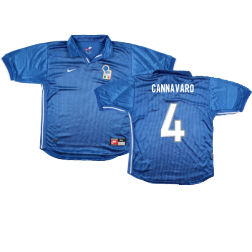 Italy 1998-99 Home Shirt (XL Boys) (Very Good) (Cannavaro 4)