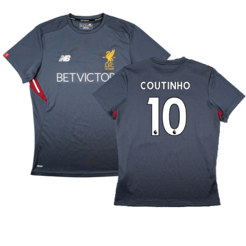 Liverpool 2017-18 New Balance Training Shirt (L) (Coutinho 10) (Excellent)