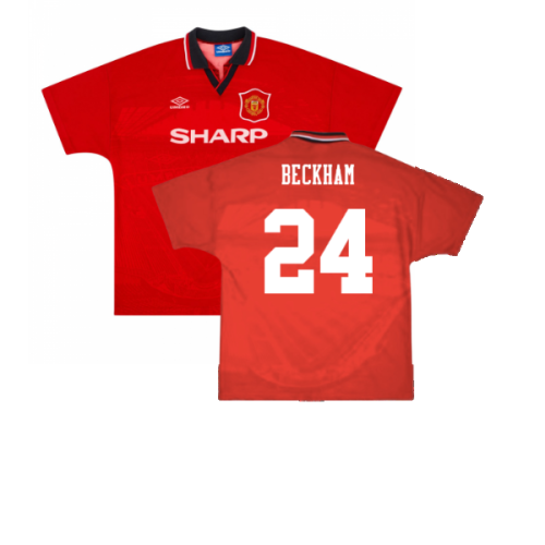 Manchester United 1994-96 Home Shirt (Y) (Excellent) (Beckham 24)