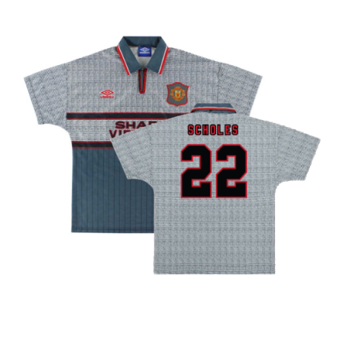 Manchester United 1995-1996 Away Shirt (XXL) (Mint) (Scholes 22)