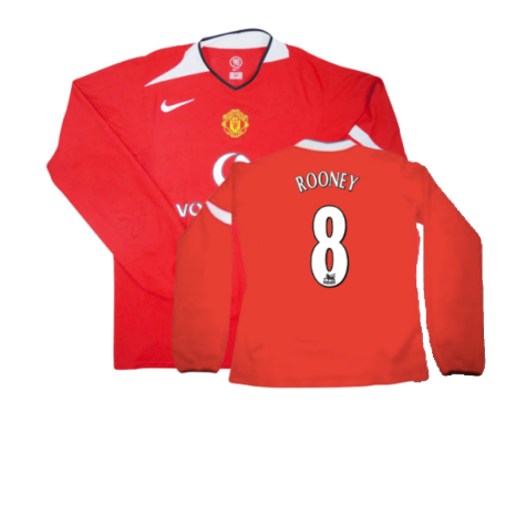 Manchester United 2004-06 Home L/S Shirt (XL) (Very Good) (Rooney 8)