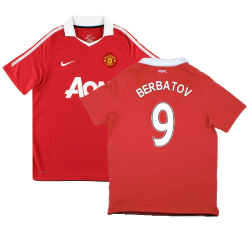 Manchester United 2010-11 Home Shirt (Very Good) (Berbatov 9)