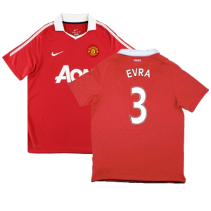 Manchester United 2010-11 Home Shirt (Very Good) (Evra 3)