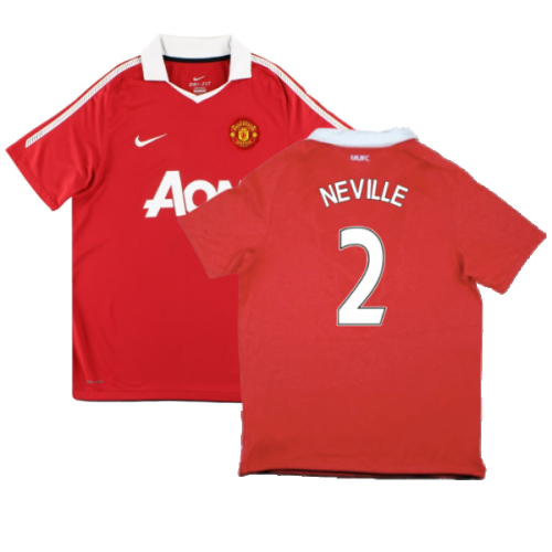 Manchester United 2010-11 Home Shirt (Very Good) (Neville 2)