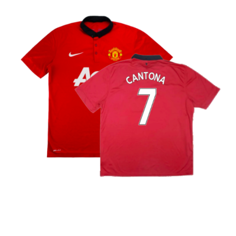 Manchester United 2013-14 Home Shirt (Small) (Very Good) (Cantona 7)