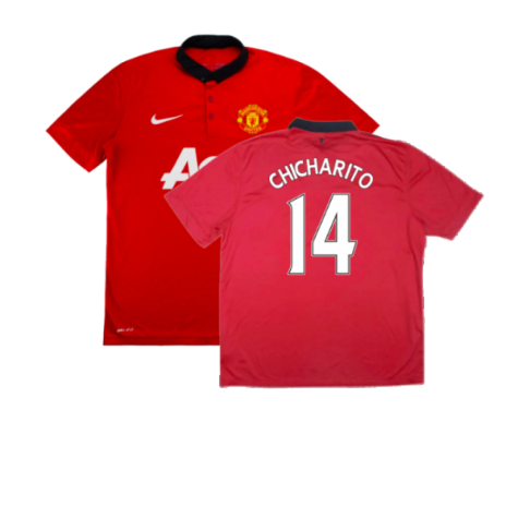 Manchester United 2013-14 Home Shirt (Small) (Very Good) (Chicharito 14)