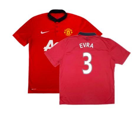 Manchester United 2013-14 Home Shirt (M) (Very Good) (Evra 3)