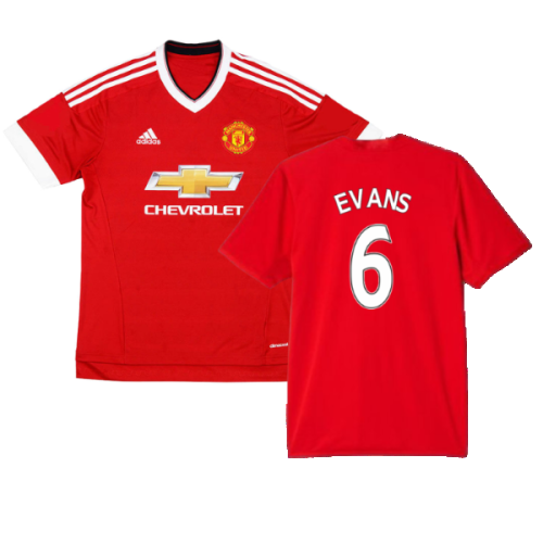 Manchester United 2015-16 Home Shirt (M) (Excellent) (Evans 6)